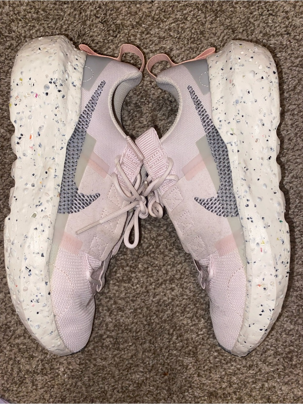 Nike Women's Pale Pink Sneakers with Speckled White Sole